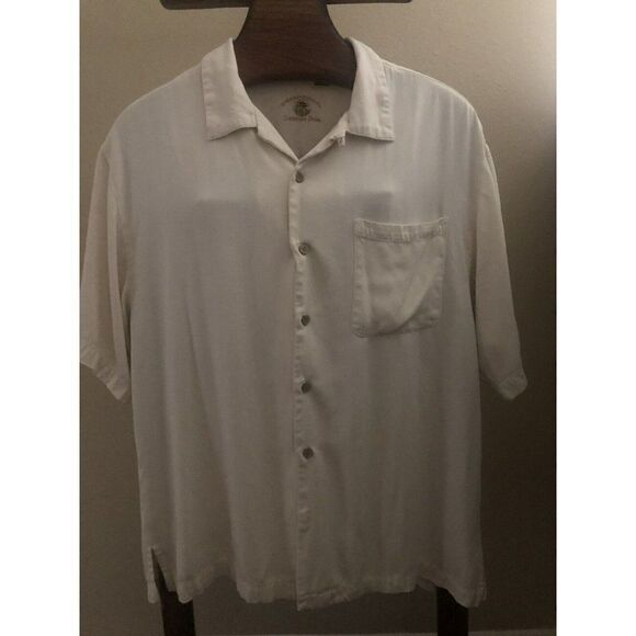 Eagle Dry Goods Signature Series 100% Silk Camp Shirt Size Extra Large Beige - Picture 1 of 10